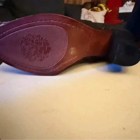 Vince Camuto Faythe Black Leather Ankle Boots Booties Womens 9 M Heeled Zip Up - Picture 5 of 5